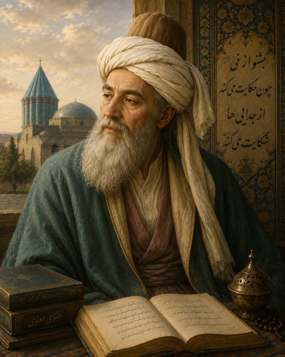 An illustration of Rumi